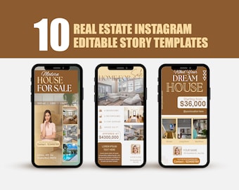 Real Estate Instagram Story Templates | Realtor Canva Social Media Designs | Property Marketing
