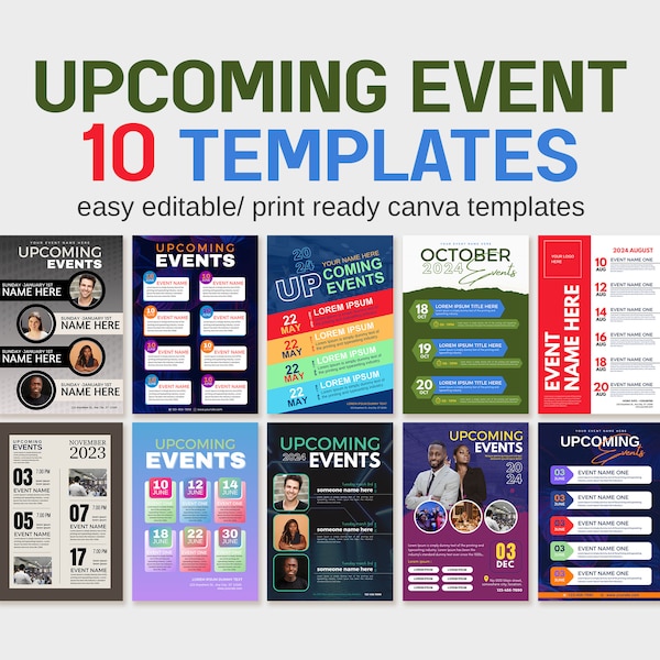 upcoming event templates, upcoming event templates bundle, event planning template, Nonprofit Event Sponsorship, Upcoming event CANVA, Event