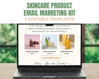Skincare Email Marketing Templates: Editable Canva Newsletter (Digital Download)