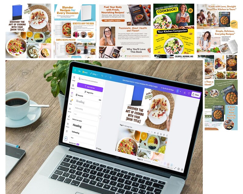Cookbook A+ Content Template Bundle | Amazon KDP Canva Design Pack ...