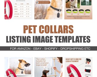 Dog Collar Product Listing Template: Canva Editable (7 Templates)