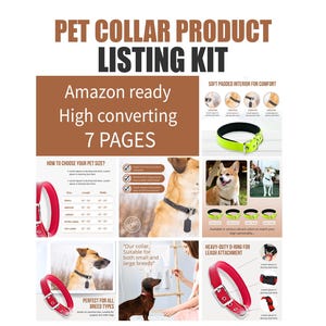 犬用首輪の商品画像 | ペット用品 Amazon Canvaテンプレート | 7ページキット