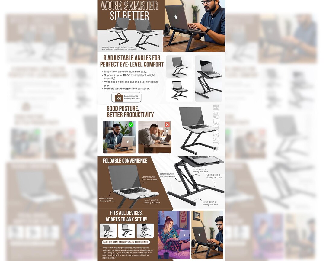 Laptop Stand A+ Content Canva Templates (digital Download) Etsy