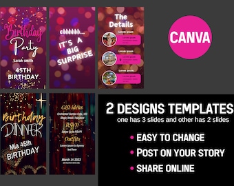 Animated Birthday Invitation Template: Editable Canva Video (Digital Download)
