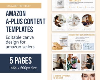 collagen peptides powder Amazon A+ Content Canva Template | EBC design editable (Digital Download)