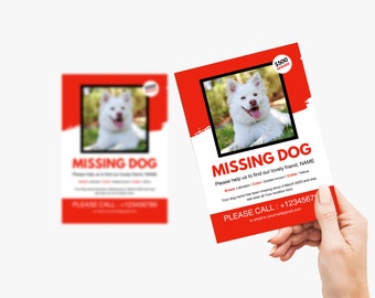 Missing dog editable template, missing dog templates,, missing pet flyer, Tear off flyer, printable lost pet, Lost dog flyer template, CANVA