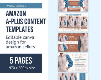 Women’s Blouse Amazon A+ Content Canva Template | EBC design editable (Digital Download)