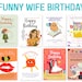 Printable Funny Birthday Card for Wife, Wife Funny Birthday Wish Cards ...