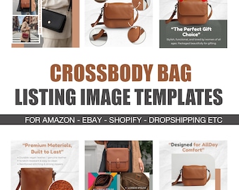Crossbody Bag Produktliste Canva Vorlagen (Digitaler Download)