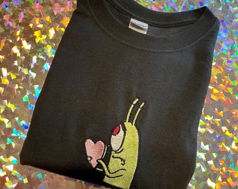 Plankton T-Shirt / Valentine’s Day T-Shiirt / SPONGEBOB inspired T-shirt / Meme / Meme T-shirt / Embroidered Shirt / Gildan