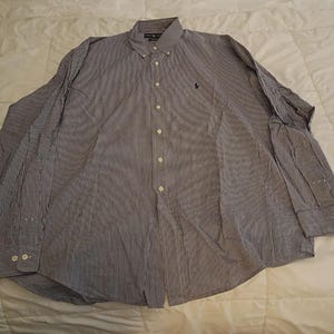 Polo Ralph Lauren Yarmouth Fit Button Down Shirt Size 17 Neck 36/37 Sleeve