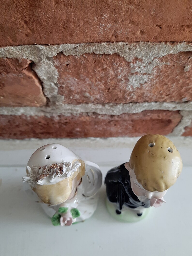 Vintage Large 5 Bride and Groom Salt and Pepper Shakers Etsy