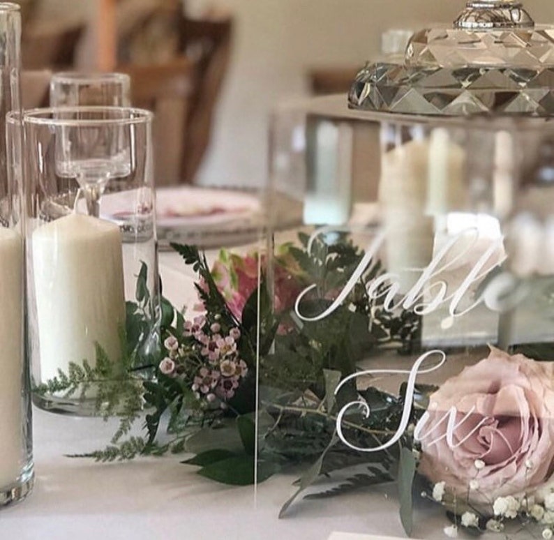 Clear Acrylic/perspex Table Names or Numbers A5 Size Text Etsy