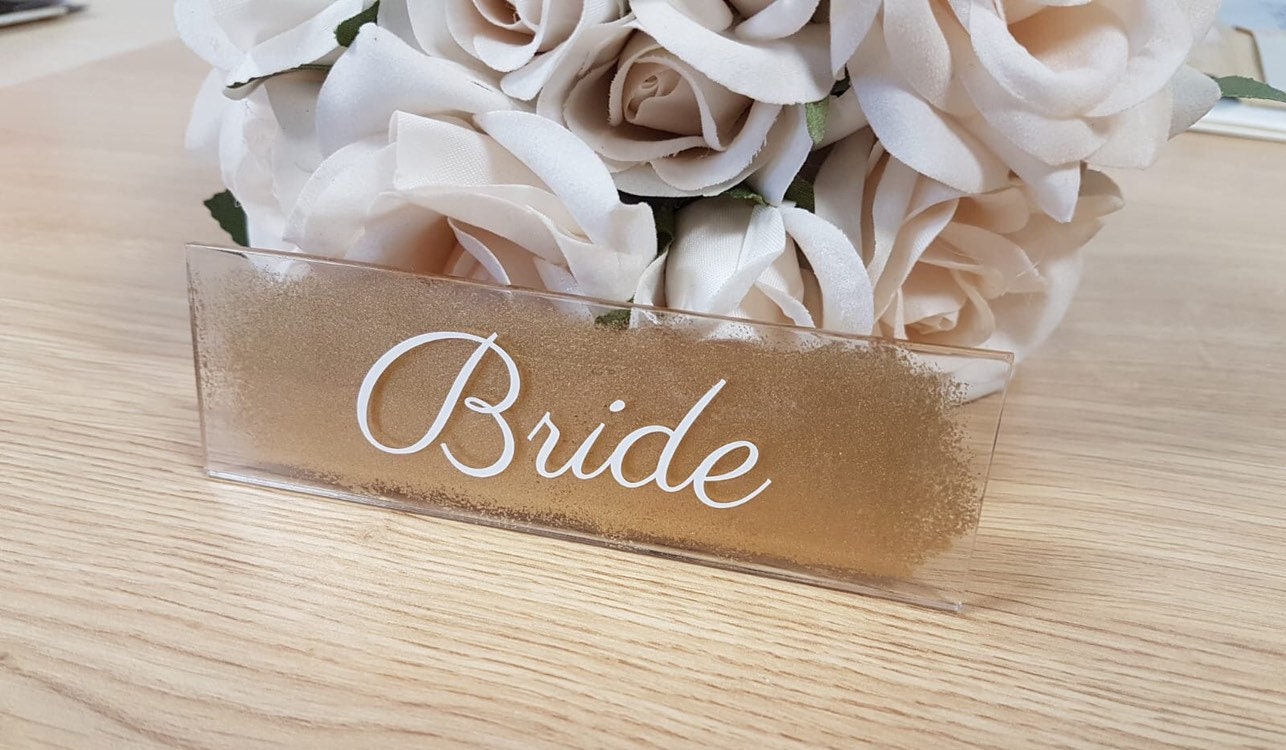 Painted Acrylic Place Names Favours Rectangle Text/paint Etsy