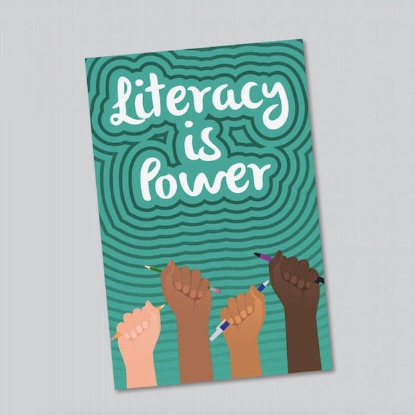 Motivational Poster - Literacy is Power - Classroom Decoration - *INSTANT DOWNLOAD*