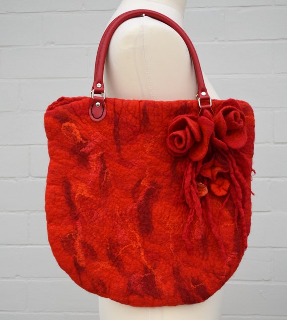 felted wool tote bag