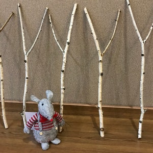 Set of 5 birch branches, white natural birch sticks, natural home decor