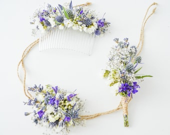 Boutonnière rústico para novio, flor de solapa estilo boho para padrinos, accesorio floral seco hecho a mano para bodas.