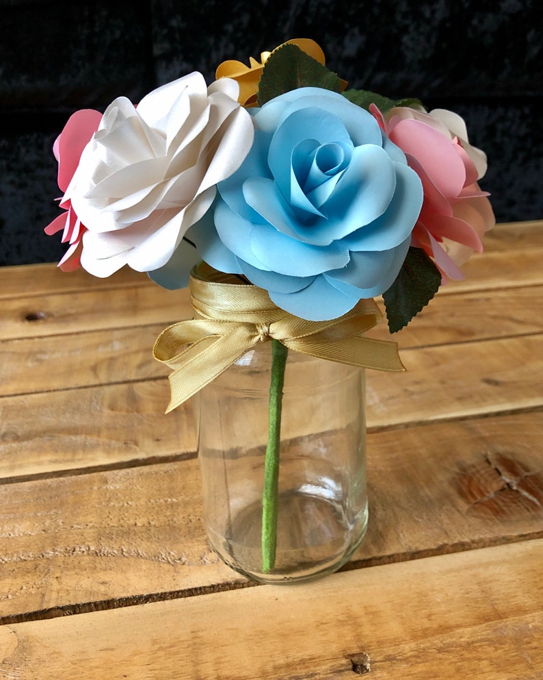 Available in any colour. Handmade Paper Flower Bouquet Table Decorations