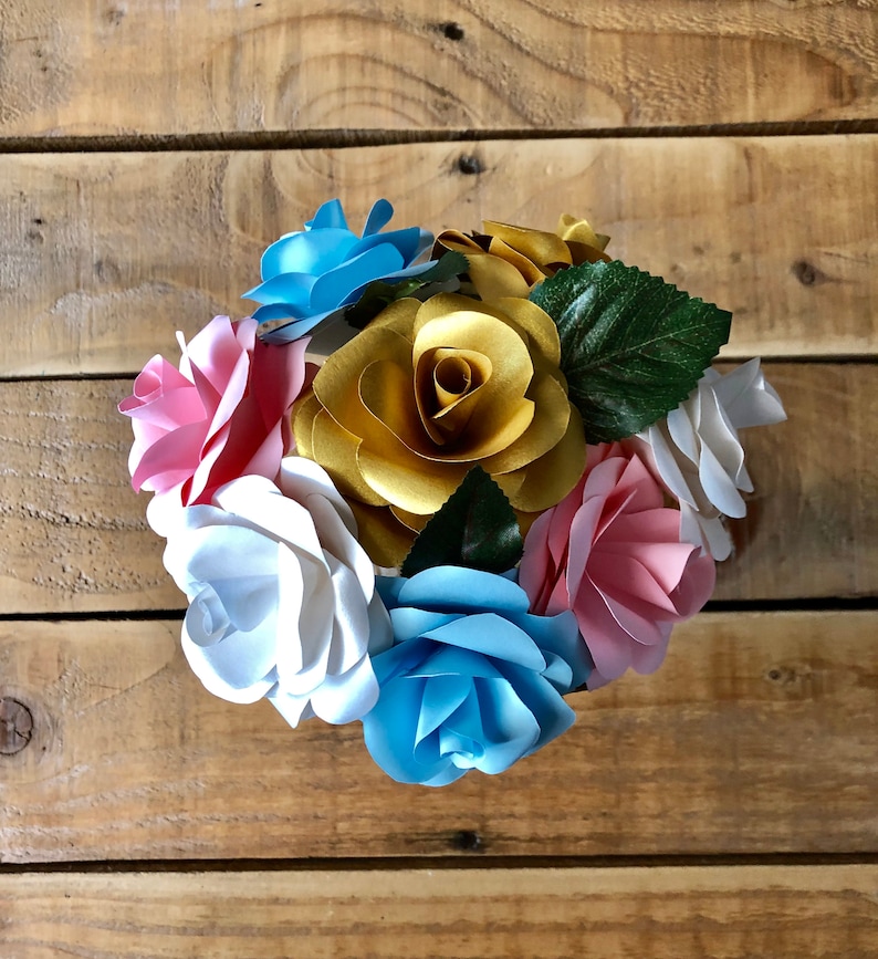 Available in any colour. Handmade Paper Flower Bouquet Table Decorations