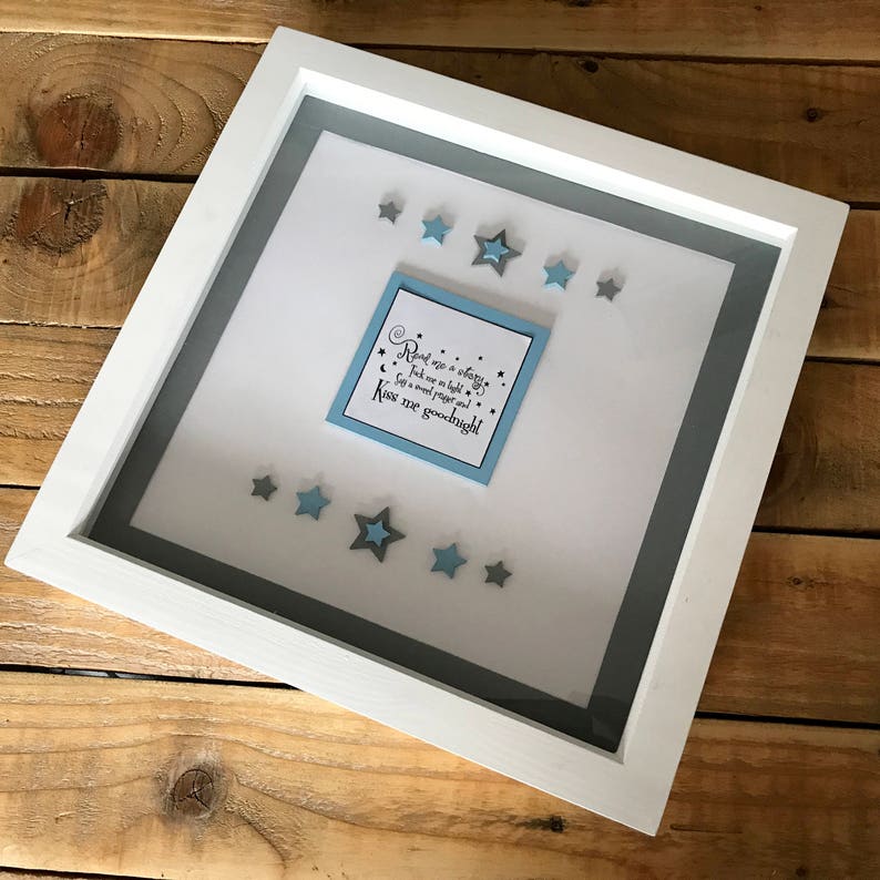 Handmade Baby Boy Wooden 3d Deep Box Picture Frame 30 X 30cm Image 0