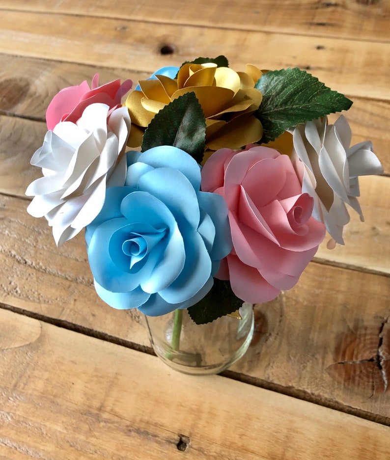 Available in any colour. Handmade Paper Flower Bouquet Table Decorations