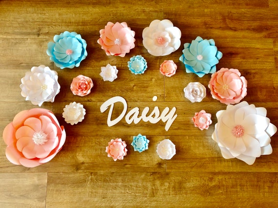 Giant Paper Flower Wall Decorations Bedroom Decor Nursery Etsy