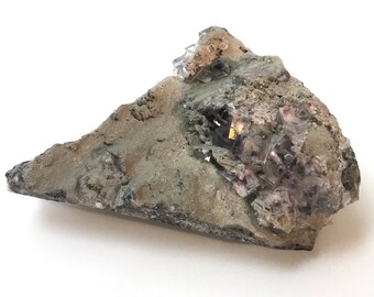 Purple Fluorite on Matrix - fluroite specimen, rough stone, cubic fluorite, nature lover gift, science teacher gift, raw crystals