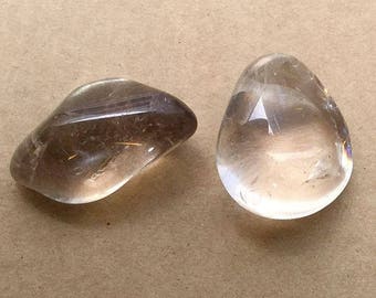 Polished Smoky Quartz - high quality tumbled smoky quartz crystals for display wire wrap, high polish glossy round smokey quartz spheres