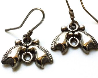 Abstract Butterfly Earrings ON SALE - vintage sterling silver modernist earrings, dangle earrings, art deco earrings