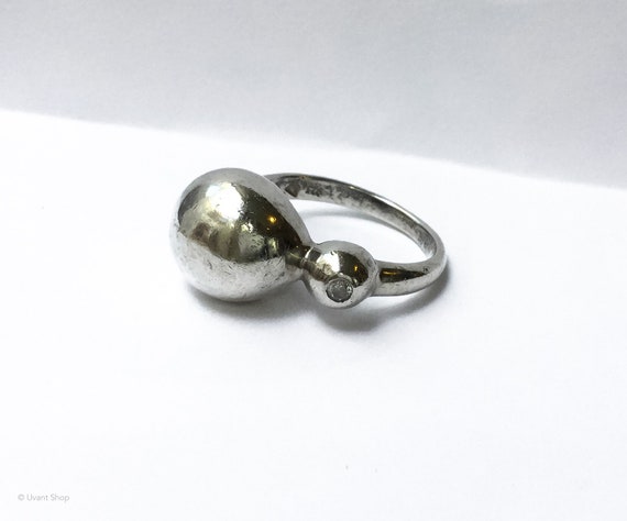 Atomic Orb Ring Sterling Silver size 6 - modernis… - image 4