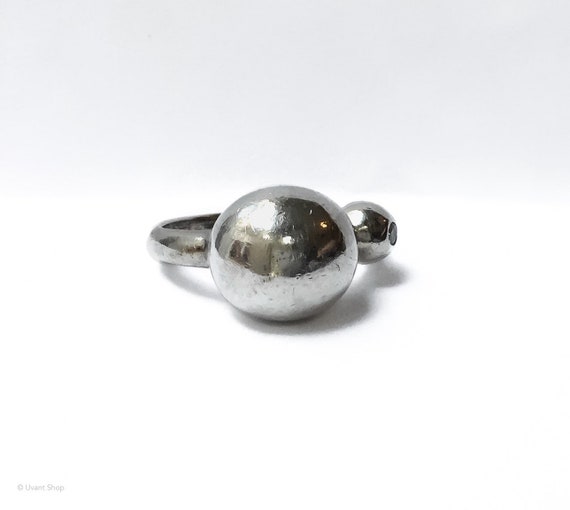 Atomic Orb Ring Sterling Silver size 6 - modernis… - image 2