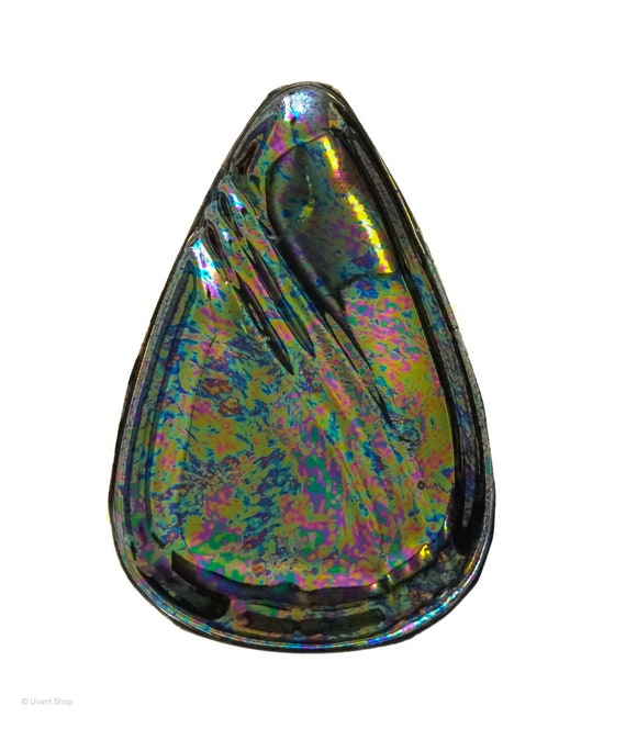 Iridescent Atomic Ring Dish - vintage atomic deco… - image 1