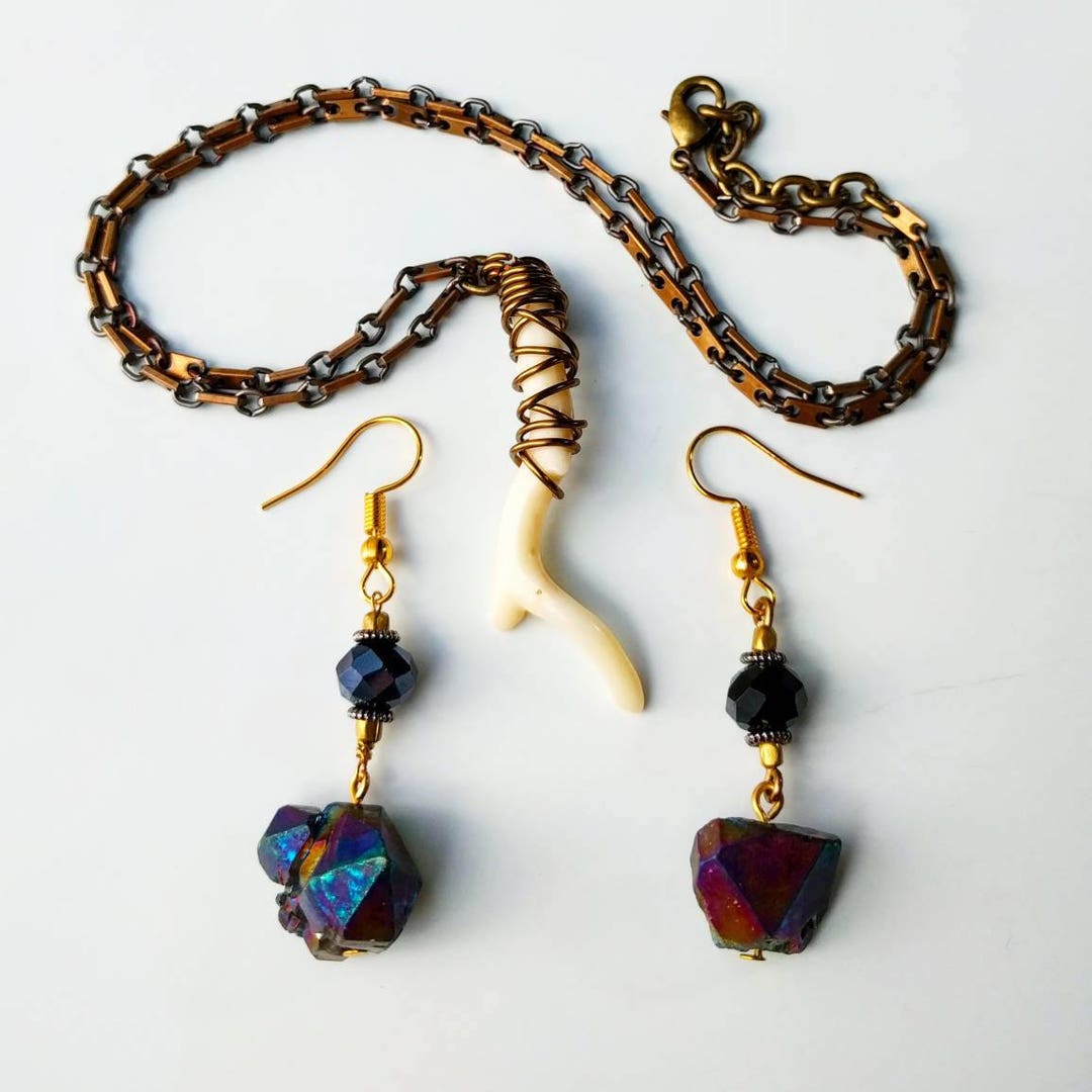 White Coral Pendant Necklace ON SALE Bronze Necklaces White Etsy