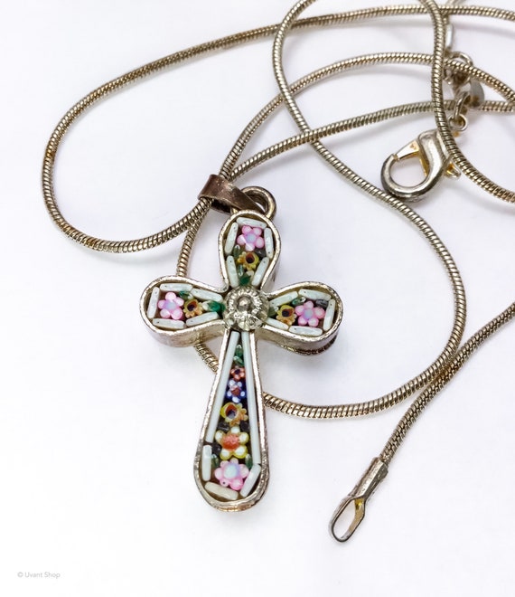 Large Cross Pendant Necklace sterling silver - ca… - image 1