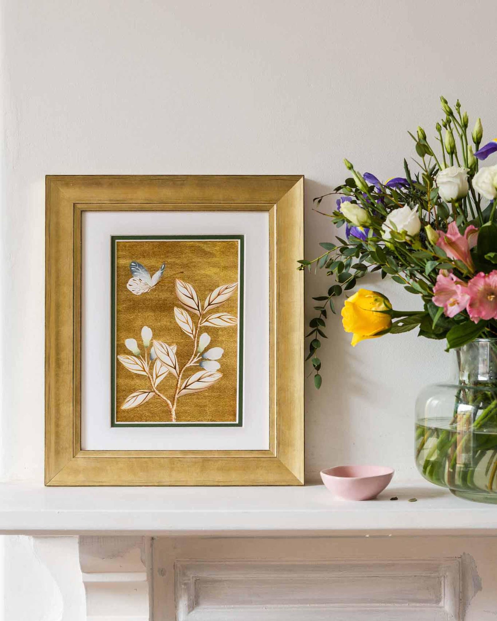 Rhoda & Britney Gold Floral Chinoiserie Art Print / Framed Art Prints ...