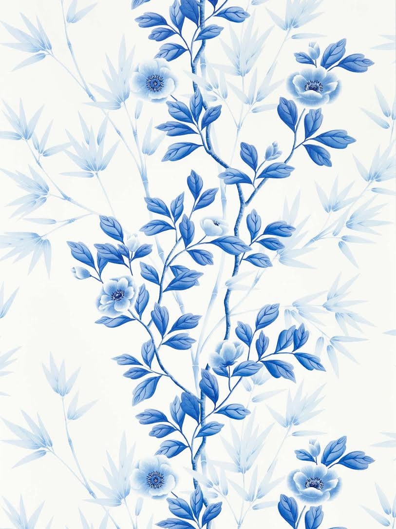 Lady Alford Wallpaper Blue and White China / Trailing Flowers - Etsy Lady Alford Wallpaper Blue and White China / Trailing Flowers - Etsy