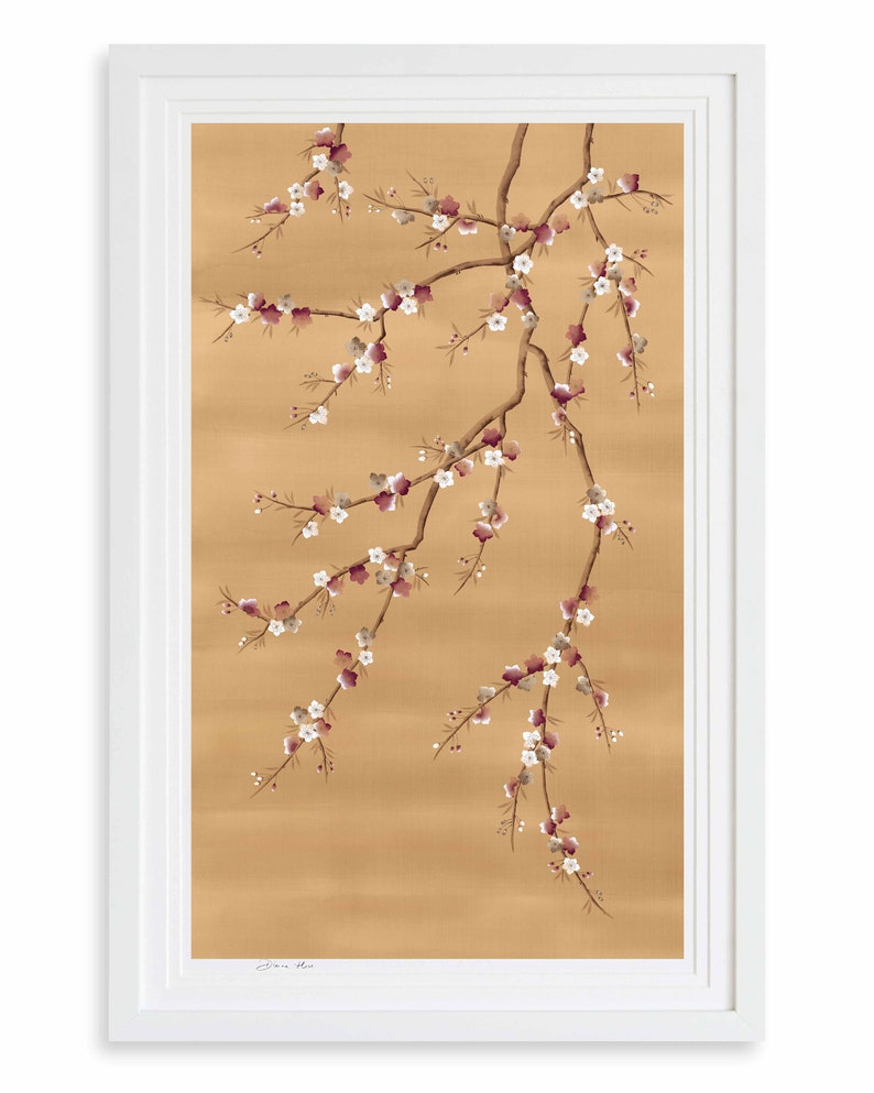 Alia Cherry Blossom Art Print / Chinoiserie Panel / Neutral Wall Art ...