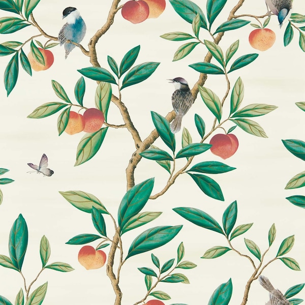 Ella wallpaper bird branches / Chinoiserie wallpaper / Botanical wallpaper / Feature wall / Harlequin wall covering / bedroom living room