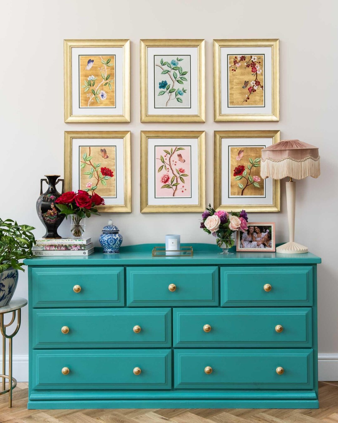 Set of 6 Chinoiserie Wall Art / Floral Art Prints / Gallery Wall / Art ...