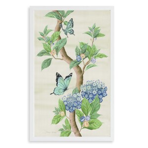 Stampa artistica di farfalle di Ella Ivory / Pannelli di carta da parati Chinoiserie / Stampe artistiche da parete / Arte cinese / Stampa di illustrazioni di farfalle / Poster artistico