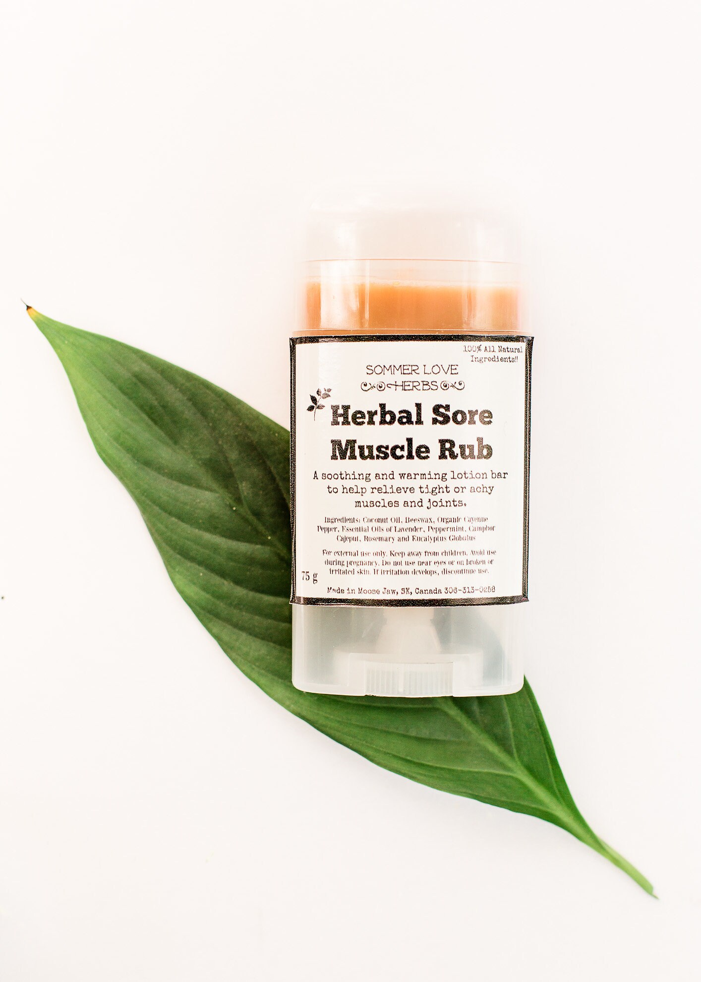 All Natural Soothing Herbal Sore Muscle Rub Warming 75g Etsy