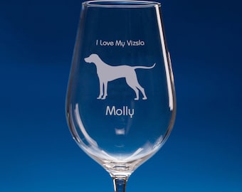 Vizsla Wine Glass, Personalised, Hungarian Vizsla Dog Gift, Vizsla , Magyar Vizsla Gift, Vizsla Pointer, Vizsla Mum Gift, Vizsla Dad Gift