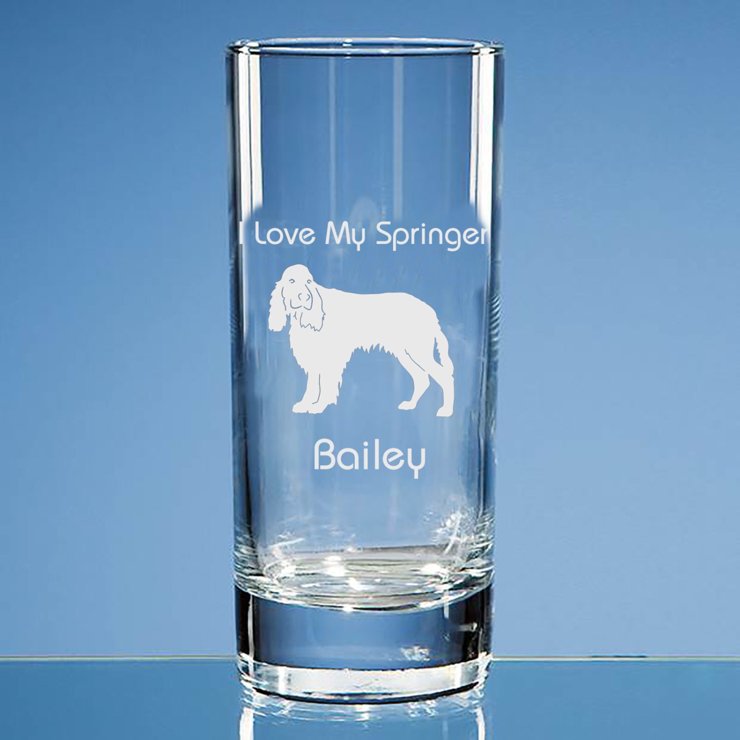Springer Spaniel Highball Glass Personalised Engraved Glass Gift For Dog Lover, Dog Lover Gift Spaniel Glass, Spaniel Gift, Spaniel Dog Gift