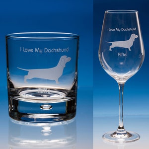 Dachshund Wine or Whiskey Glass Gift, Personalised Gift For Dachshund Lover, Christmas Gift for Dog Lover, Wiener Dog Gift, Dachshund Hound, image 1