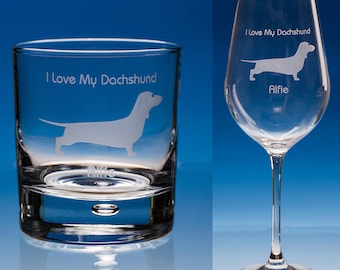 Dachshund Wine or Whiskey Glass Gift, Personalised Gift For Dachshund Lover, Christmas Gift for Dog Lover, Wiener Dog Gift, Dachshund Hound,