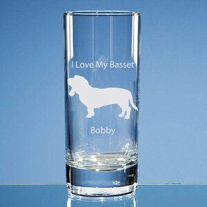 Basset Hound Glass, Personalised, Basset Dog Highball Glass, Basset Gin Glass, Basset Hound, Basset Gift, Hound Dog Gift, Basset Hound Gift