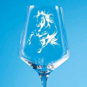 Horse Wine Glass Personalised Horse Gift, Choose from Wine Glass or Personalised Glass Coaster.
