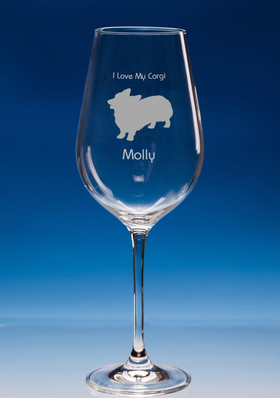 15 Oz Corgi Mama Funny Dog Gift Laser Etched Engraved Wine Glass Glassware Com Handmade Products