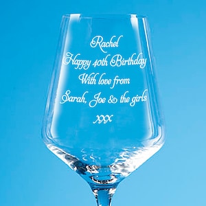 Personalised Engraved Enoteca 19oz Large Wine Glass With Gift Box Any Message Engraved!!